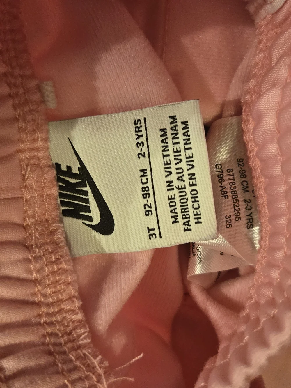 Nike Kids' Pink Logo Jogger Bottoms 3T